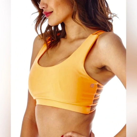 POPULAR BASICS | Neon Orange Strap-Back Sports Bra Size Medium NWT - Picture 2 of 11
